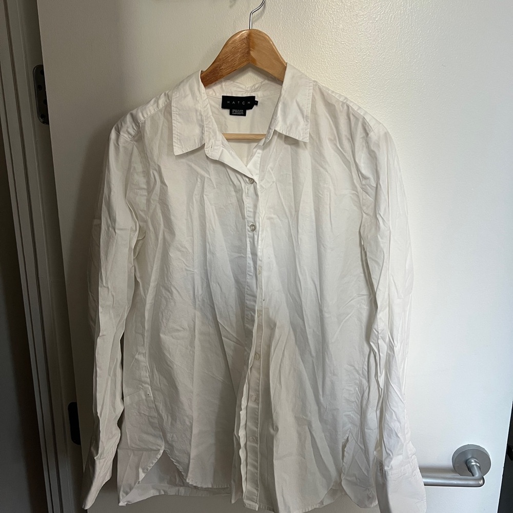 Hatch White Dress Shirt Classic Cotton Long-Sleeve